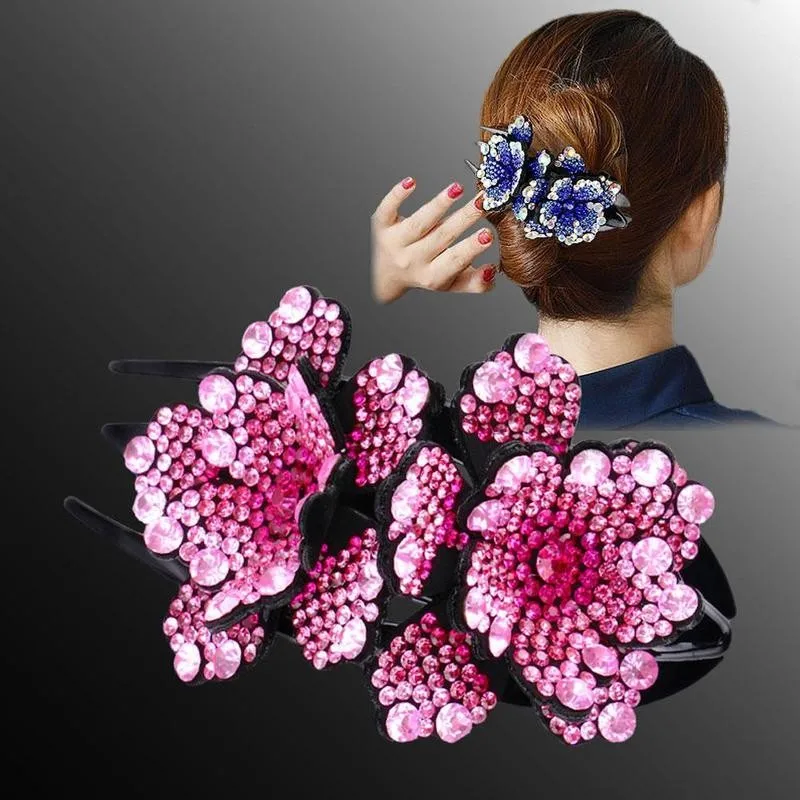 Rhinestone Double Flower Hair Claw Hair Grab Duckbill Hair Clip Flower Headdress Claw Rhinestone Hair For Women Accessories O0Z2
Rhinestone Double Flower Hair Claw Hair Grab Duckbill Hair Clip Flower Headdress Claw Rhinestone Hair For Women Accessories O0Z2