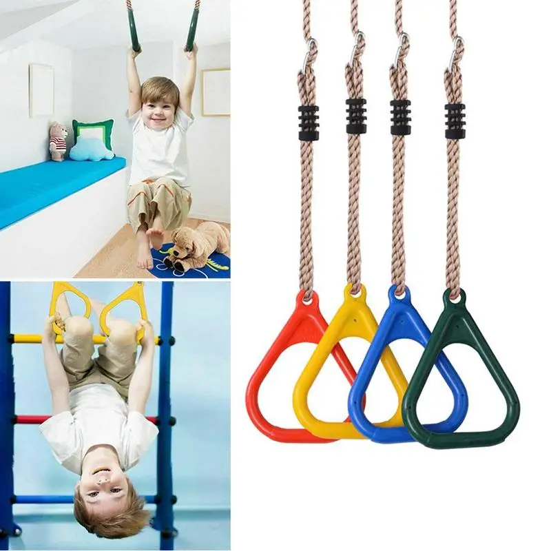 Children Trapeze Swing Bar With Rings Wooden Playset For Kids Adult Fitness Plastic Ring T4R4 | Спорт и развлечения