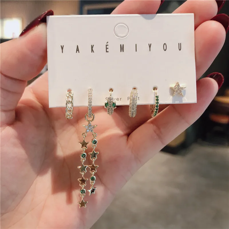 Fashion Green Zircon Snake Shaped Hoop Earrings Set Geometric Long Tassel Drop Dangle Earrings For Women Jewelry Gift 2021
Fashion Green Zircon Snake Shaped Hoop Earrings Set Geometric Long Tassel Drop Dangle Earrings For Women Jewelry Gift 2021