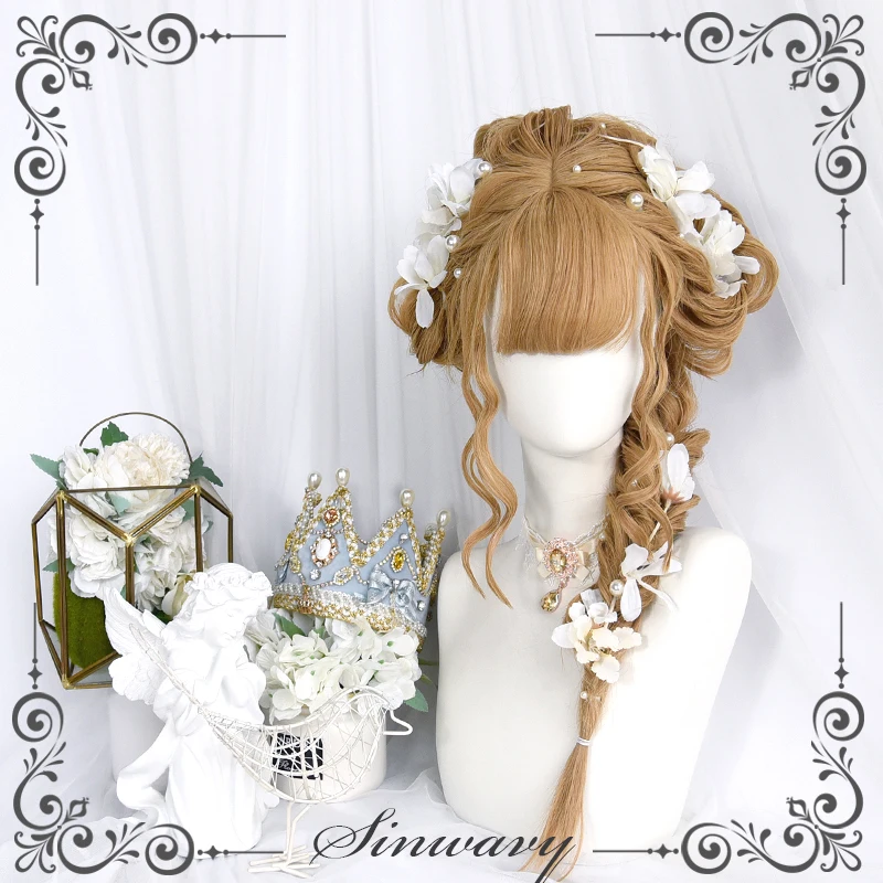 Gentle Linen Golden Brown Lolita Hanayome Wig Girl Retro Temperament Nature Periwig Synthetic Fiber Long Curls Hair Cosplay Cute
Gentle Linen Golden Brown Lolita Hanayome Wig Girl Retro Temperament Nature Periwig Synthetic Fiber Long Curls Hair Cosplay Cute