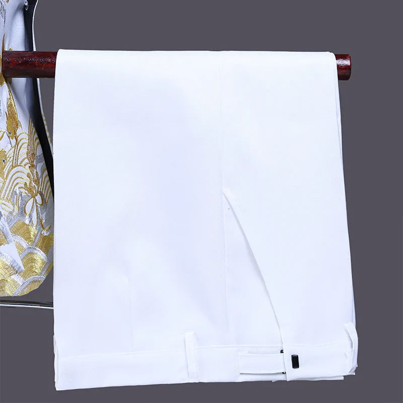 PYJTRL Men Fashion Gold Embroidery Suits White Black Red Prom Dress Stage Singers Costume Wedding Groom Tuxedo Jacket With Pants
PYJTRL Men Fashion Gold Embroidery Suits White Black Red Prom Dress Stage Singers Costume Wedding Groom Tuxedo Jacket With Pants