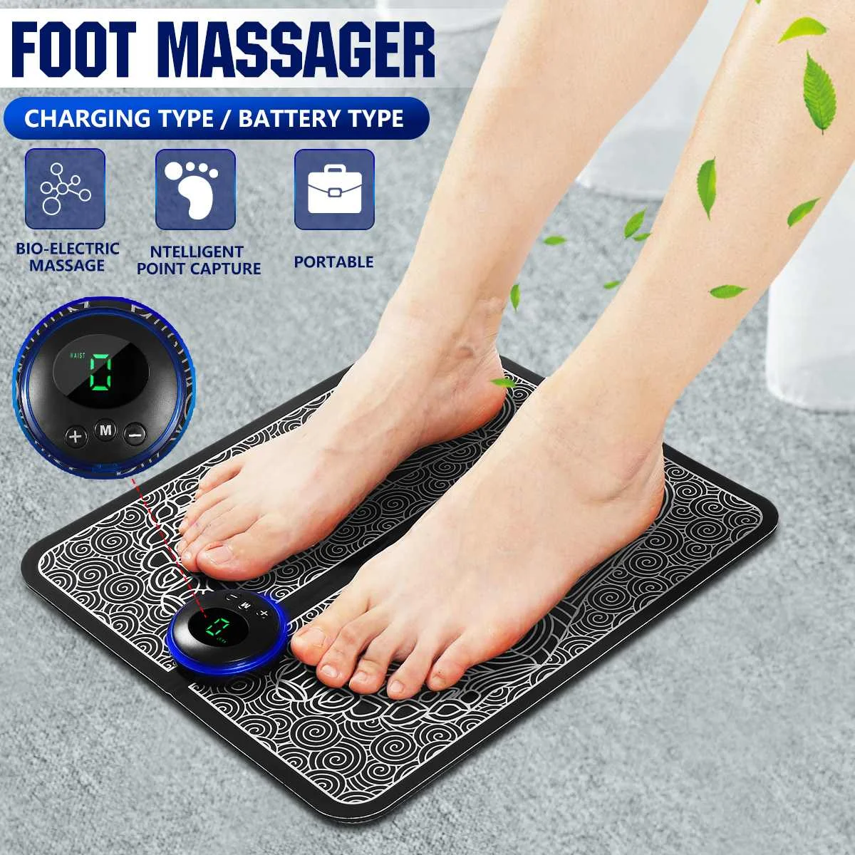 Electric EMS Foot Massager Feet Muscle Stimulator Pad Foot Massage Mat Improve Blood Circulation Relieve Pain Health Care
Electric EMS Foot Massager Feet Muscle Stimulator Pad Foot Massage Mat Improve Blood Circulation Relieve Pain Health Care
