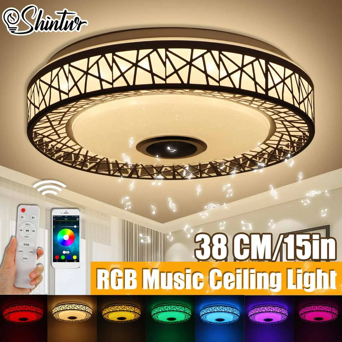 Современный RGB светодиодный потолочный светильник, 38 см, 200 Вт, освещение для дома, музыкальный светильник с APP Bluetooth, умные потолочные светил...
Современный RGB светодиодный потолочный светильник, 38 см, 200 Вт, освещение для дома, музыкальный светильник с APP Bluetooth, умные потолочные светил...