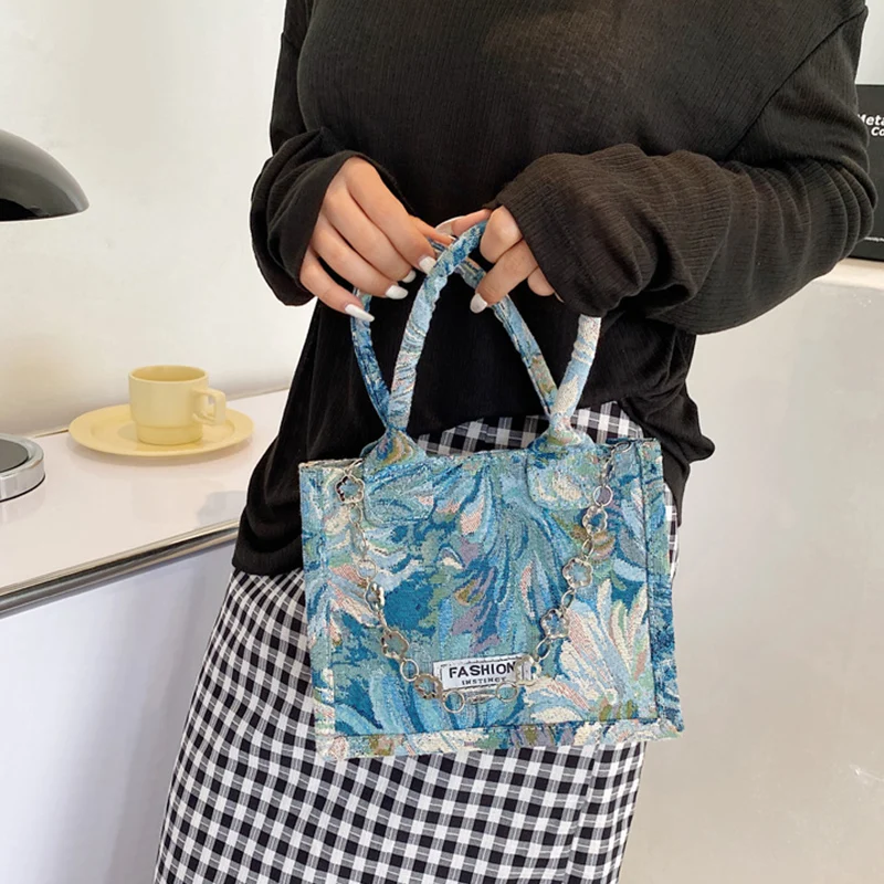Fahion Canvas Pearl Hangbags for Women Stylish Printing Ladies Tote Weekender Small Female Shopper Top Handle Bags Daily 2021
Fahion Canvas Pearl Hangbags for Women Stylish Printing Ladies Tote Weekender Small Female Shopper Top Handle Bags Daily 2021