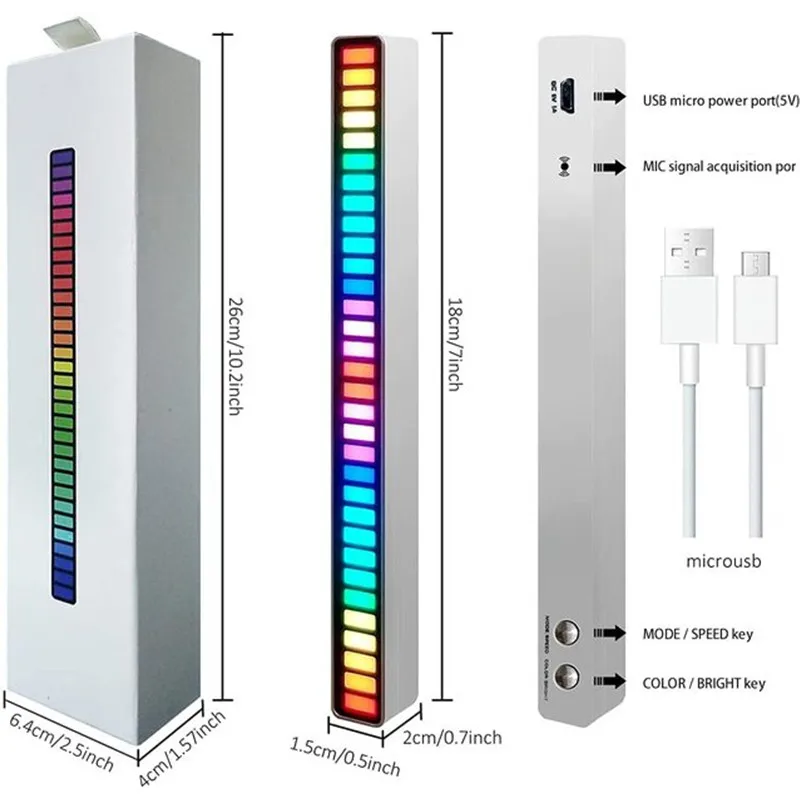 TV Car Sound Control RGB Atmosphere Light 32 LED 200 Kinds Strobe Mode Music Rhythm Lamp Automobile Ambient Home Decoration Lamp
TV Car Sound Control RGB Atmosphere Light 32 LED 200 Kinds Strobe Mode Music Rhythm Lamp Automobile Ambient Home Decoration Lamp