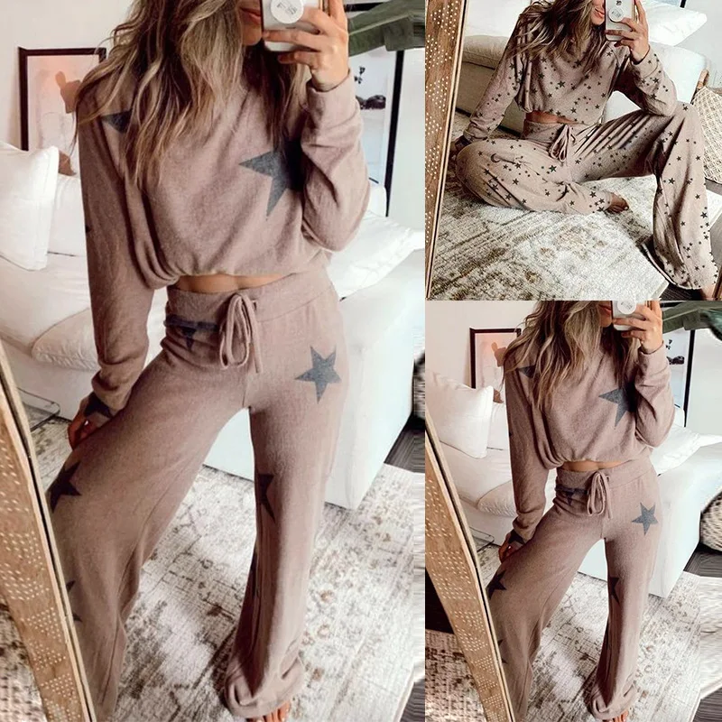 Star Printed Loungewear Women Two Piece Set Long Sleeve Loose Oversized Sweatshirt Top Baggy Pants Nightwear Casual Outfits
Star Printed Loungewear Women Two Piece Set Long Sleeve Loose Oversized Sweatshirt Top Baggy Pants Nightwear Casual Outfits
