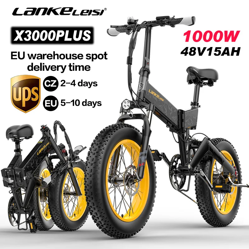 LANKELEISI Folding Electric Bike 1000W4.0 Fat Tire Men'sWomen's Ebike 48v MountainBike City Adult Bicycle Snow Beach POWER BIKE
LANKELEISI Folding Electric Bike 1000W4.0 Fat Tire Men'sWomen's Ebike 48v MountainBike City Adult Bicycle Snow Beach POWER BIKE