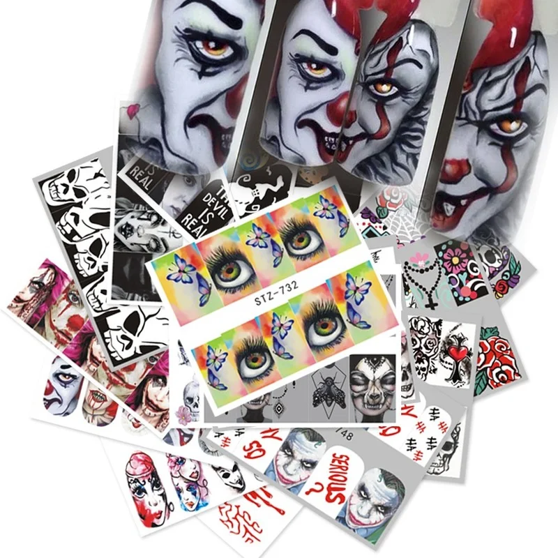 25 sets of Halloween nail art watermark stickers ins devil pumpkin European and American skull transfer nail stickers decoration
25 sets of Halloween nail art watermark stickers ins devil pumpkin European and American skull transfer nail stickers decoration