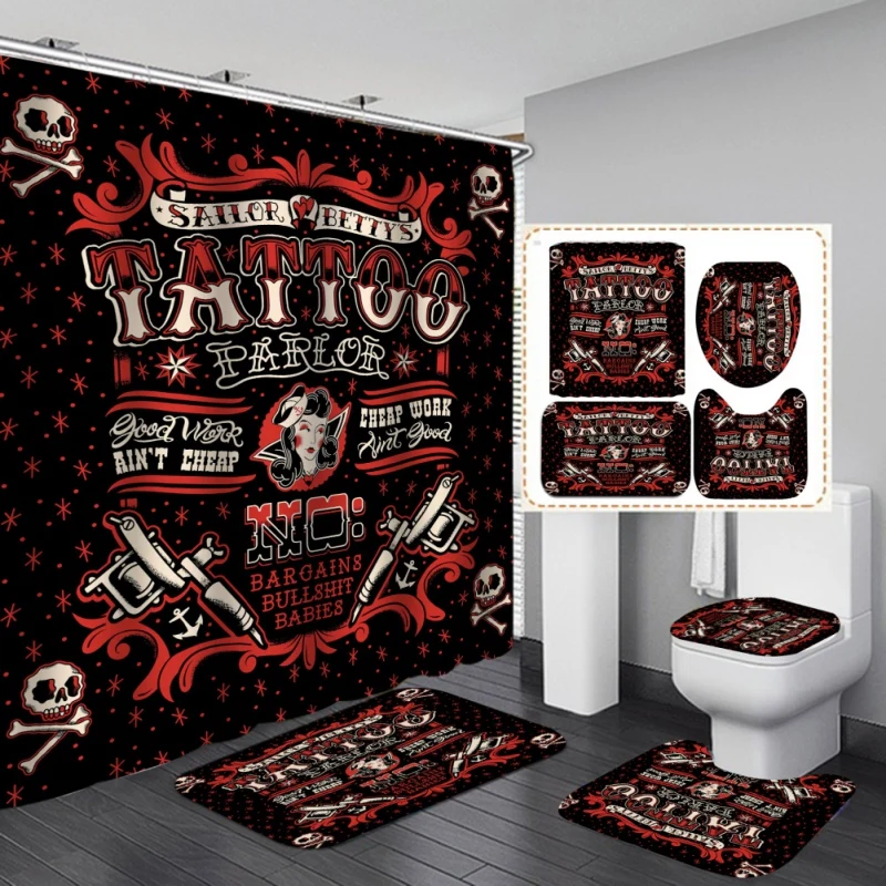 4PCS Curtain Sets With Rugs Waterproof Polyester Fabric Bathroom Curtains + Bath Rugs Toilet Mat Toilet Lid Rug
4PCS Curtain Sets With Rugs Waterproof Polyester Fabric Bathroom Curtains + Bath Rugs Toilet Mat Toilet Lid Rug