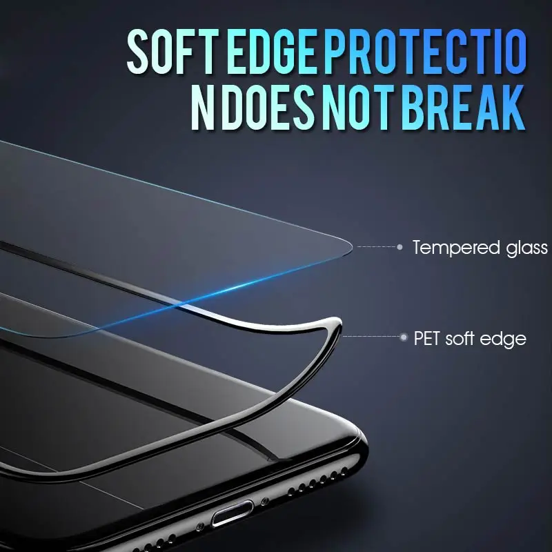 Защитное стекло для iPhone SE 2020 6 6S 7 8 Plus X XR XS 11 12 Pro Max 200D с изогнутыми краями |