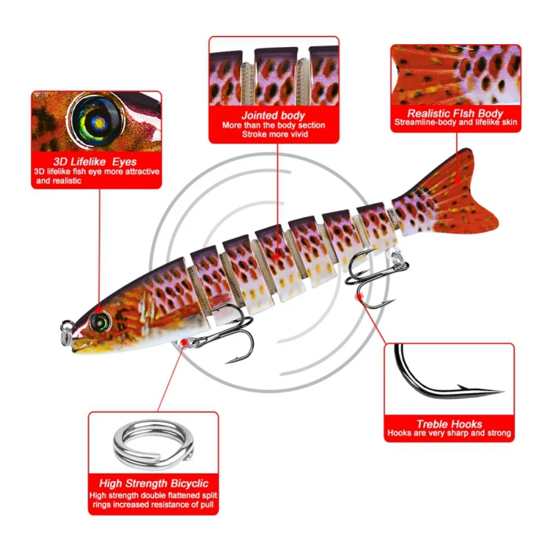 2cm 19g Multi Jointed Lures 8 Section Fishing Lure Bait Pike Sinking Wobblers Swimbait Fishing Tackle For Bass Isca Crank bait 
2cm 19g Multi Jointed Lures 8 Section Fishing Lure Bait Pike Sinking Wobblers Swimbait Fishing Tackle For Bass Isca Crank bait