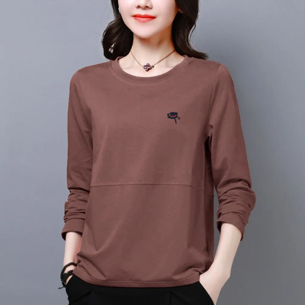 Long-Sleeved T-Shirt Women Tops New Loose Plus Size Solid Color Blouse Slim Fit Simple Autumn Korean
Long-Sleeved T-Shirt Women Tops New Loose Plus Size Solid Color Blouse Slim Fit Simple Autumn Korean