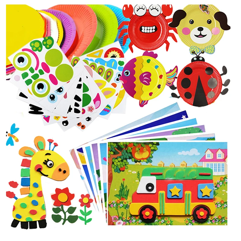 7Pcs Children 3D DIY Handmade Toys 2 Paper Plate Sticker Material 5 EVA Sticker Kids Kindergarten Art Craft Educational Toys GYH
7Pcs Children 3D DIY Handmade Toys 2 Paper Plate Sticker Material 5 EVA Sticker Kids Kindergarten Art Craft Educational Toys GYH