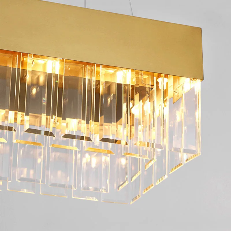 New modern rectangular crystal chandelier for dining room living room gold chandelier lights LED lamps
New modern rectangular crystal chandelier for dining room living room gold chandelier lights LED lamps