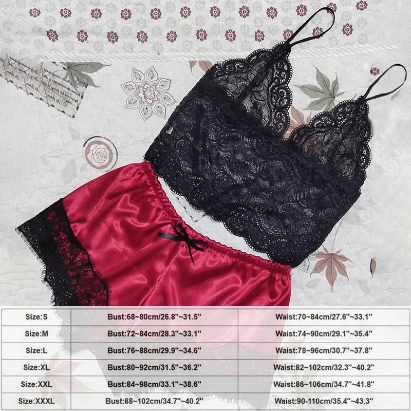 Pajamas lace two-piece Suit Woman Night Wear set Plus size Sexy Lace Satin Sleepwear Lingerie Underwear Nightdress pijama mujer
Pajamas lace two-piece Suit Woman Night Wear set Plus size Sexy Lace Satin Sleepwear Lingerie Underwear Nightdress pijama mujer