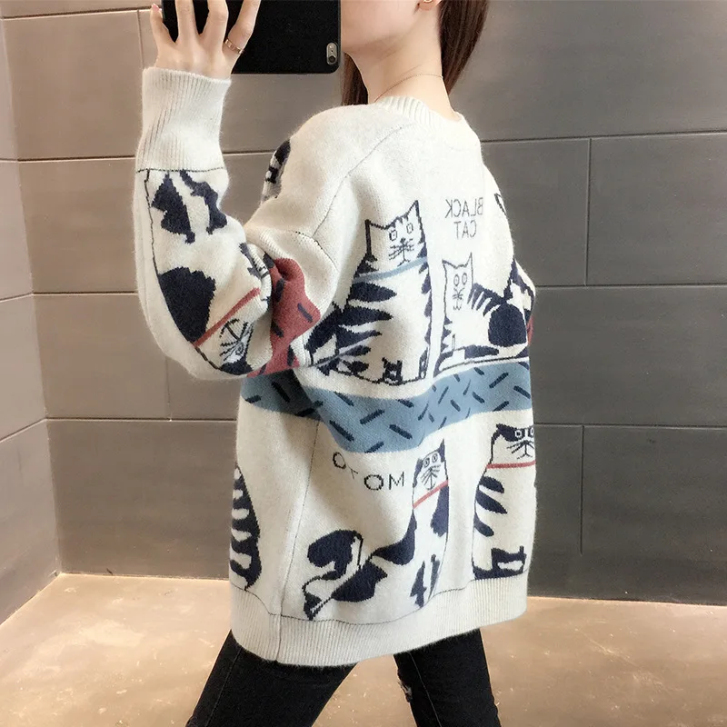 Sweater Cardigan Jacket Women 2021 New Loose Lazy Style Spring and Autumn Knit Sweater
Sweater Cardigan Jacket Women 2021 New Loose Lazy Style Spring and Autumn Knit Sweater