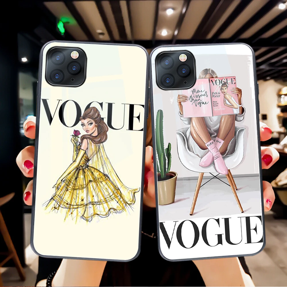 Vogue Model Girl Case For iPhone 11 12 Pro Max Mini Cover for iPhone 7 8 6 S X XR XS Max SE 2020 Plus Tempered Glass Phone Funda
Vogue Model Girl Case For iPhone 11 12 Pro Max Mini Cover for iPhone 7 8 6 S X XR XS Max SE 2020 Plus Tempered Glass Phone Funda