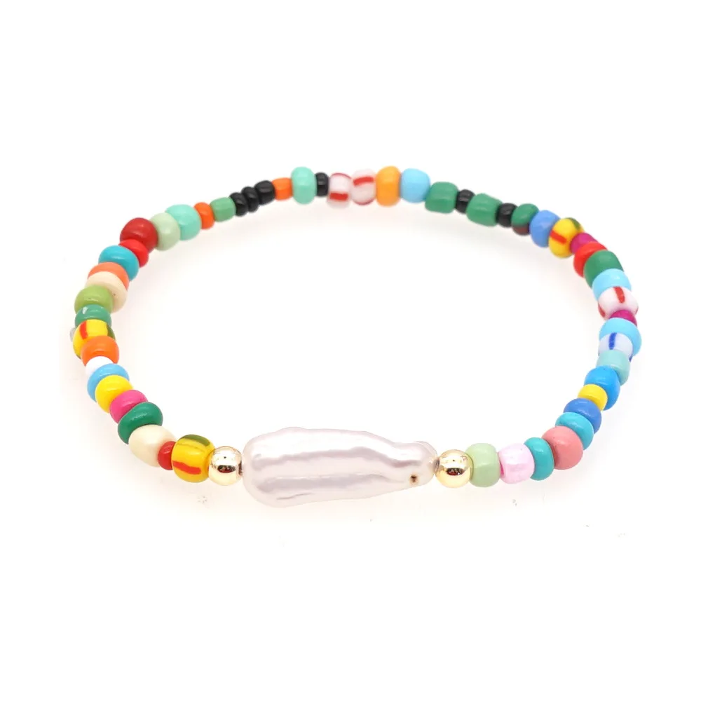 European and American Mixed Color Glass Beads Female Fashion Color Natural Freshwater Pearl Couple Bracelet
European and American Mixed Color Glass Beads Female Fashion Color Natural Freshwater Pearl Couple Bracelet