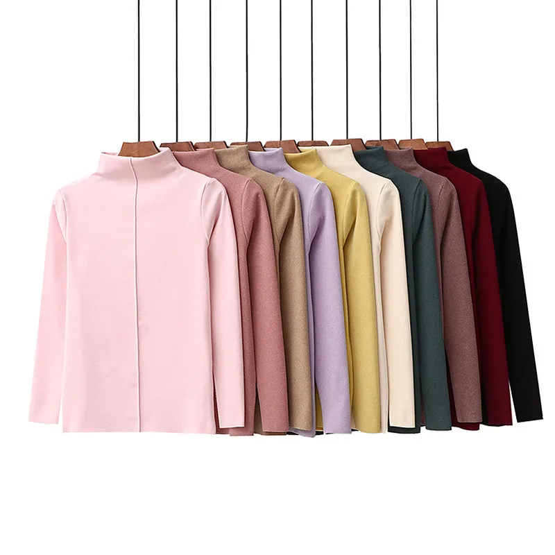 Mid-high Collar Women Long Sleeve Seamless Warm Winter T Shirt Soft Undershirt Slim Fit All Match Top Autumn Female Purple Tees
Mid-high Collar Women Long Sleeve Seamless Warm Winter T Shirt Soft Undershirt Slim Fit All Match Top Autumn Female Purple Tees