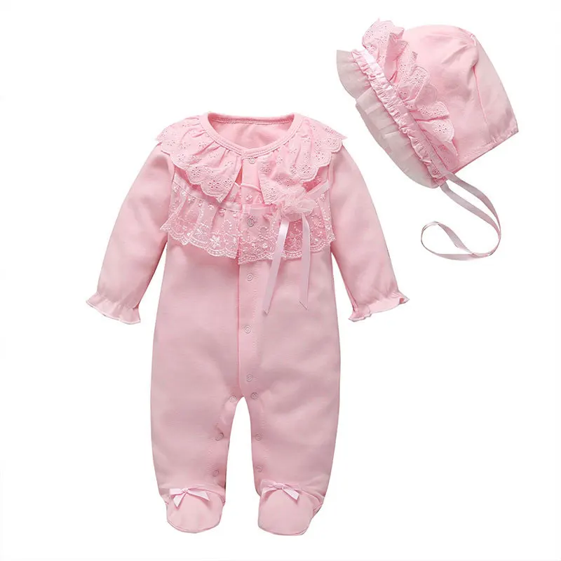 Fashion Newborn Baby Rompers Spring Autumn Baby Clothes Girl Outfit Lace Cotton Bownot Toddler Romper+Hat Toddler Costume
Fashion Newborn Baby Rompers Spring Autumn Baby Clothes Girl Outfit Lace Cotton Bownot Toddler Romper+Hat Toddler Costume