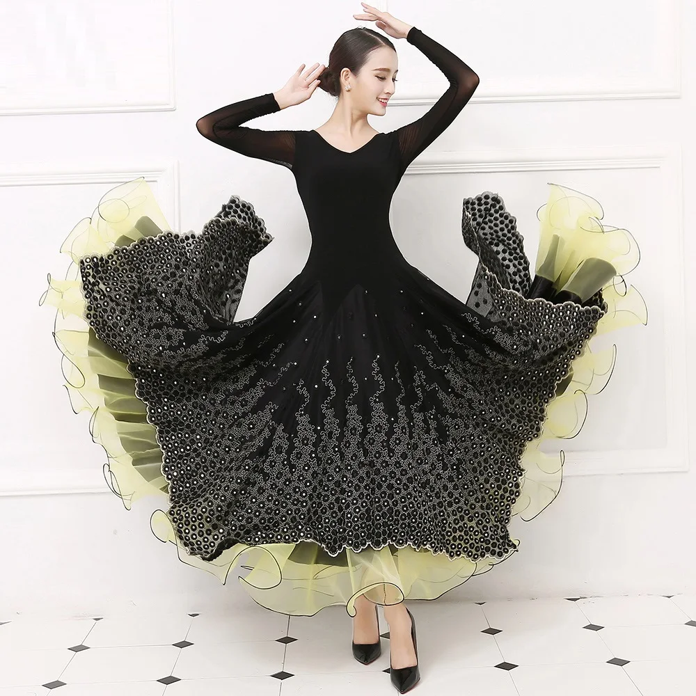 Фото Бальное платье в горошек стандартное танцевальное размера плюс танцевальный
