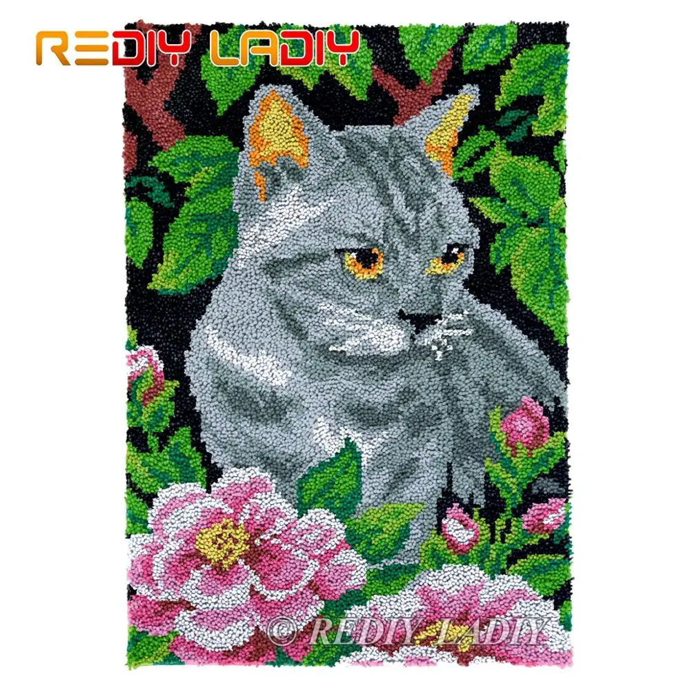 Latch Hook Rug Kitten in Flowers Chunky Yarn Tapestry Kits Crochet Cushion Mat DIY Carpet Rug Needlework Hobby & Crafts 58*87cm
Latch Hook Rug Kitten in Flowers Chunky Yarn Tapestry Kits Crochet Cushion Mat DIY Carpet Rug Needlework Hobby & Crafts 58*87cm