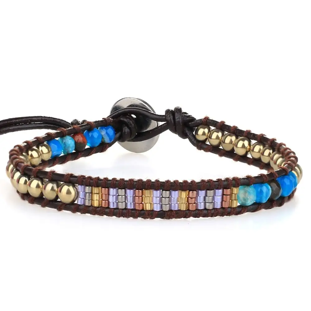 KELITCH 2021 Bracelets New Miyuki Crystal Handmade Vintage Leather Wrap Cuff Bangles Adjustable Jewelry Bracelets for Women
KELITCH 2021 Bracelets New Miyuki Crystal Handmade Vintage Leather Wrap Cuff Bangles Adjustable Jewelry Bracelets for Women