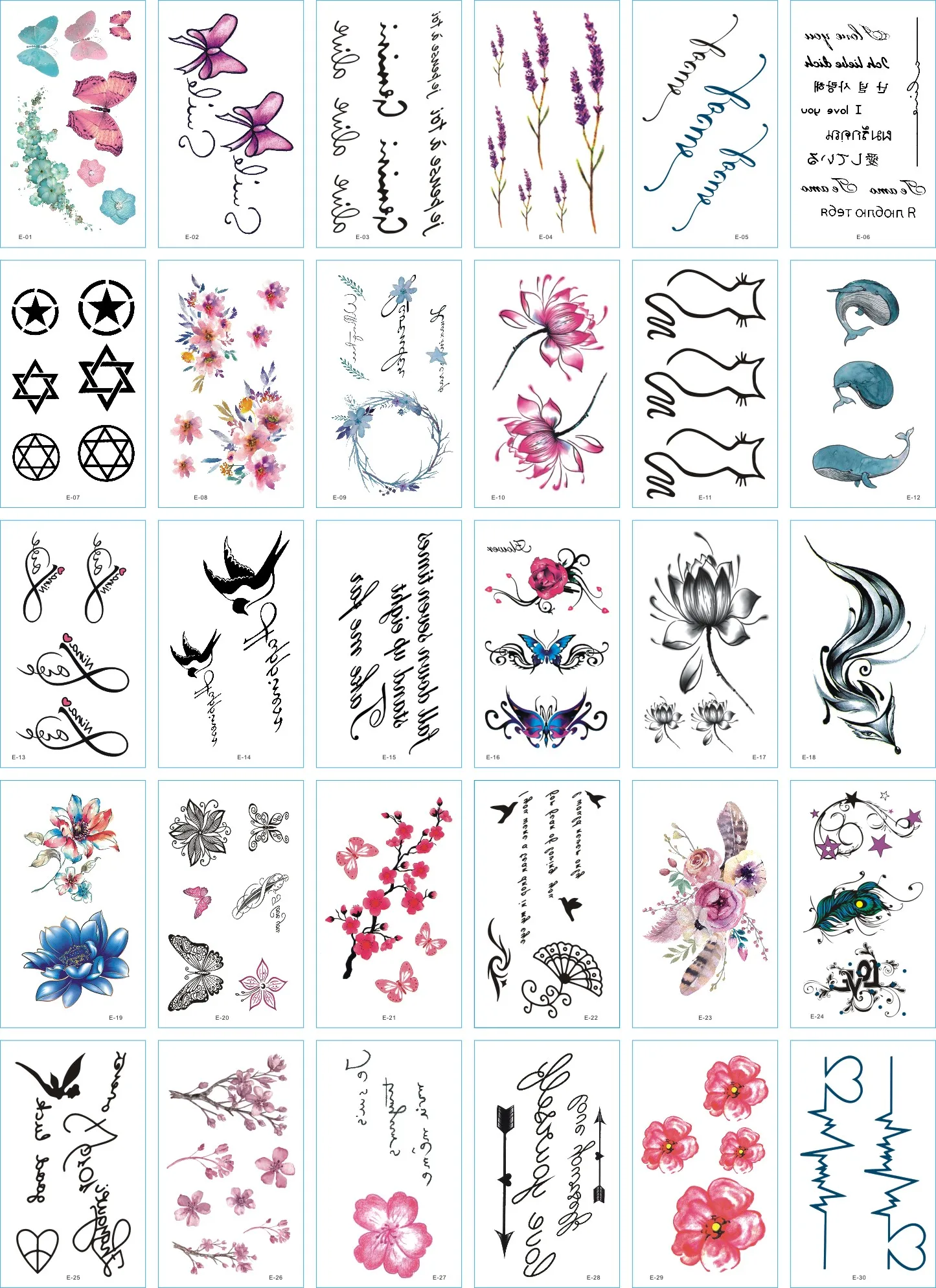 30pcs Plum Blossom Flower Butterfly Temporary Tatoo Fake Tattoo Sticker Feather Waterproof Tattoos Tatouage for Women Girl
30pcs Plum Blossom Flower Butterfly Temporary Tatoo Fake Tattoo Sticker Feather Waterproof Tattoos Tatouage for Women Girl