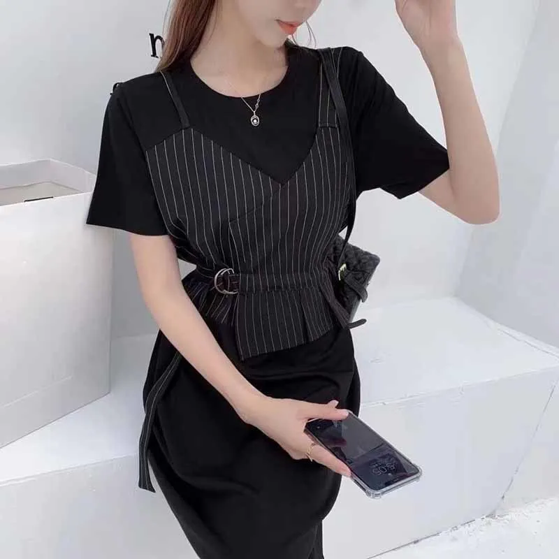GALCAUR Elegant Dress For Women O Neck Short Sleeve High Waist Solid Patchwork Dresses Female Summer Clothing 2021 Fashion Style
GALCAUR Elegant Dress For Women O Neck Short Sleeve High Waist Solid Patchwork Dresses Female Summer Clothing 2021 Fashion Style
