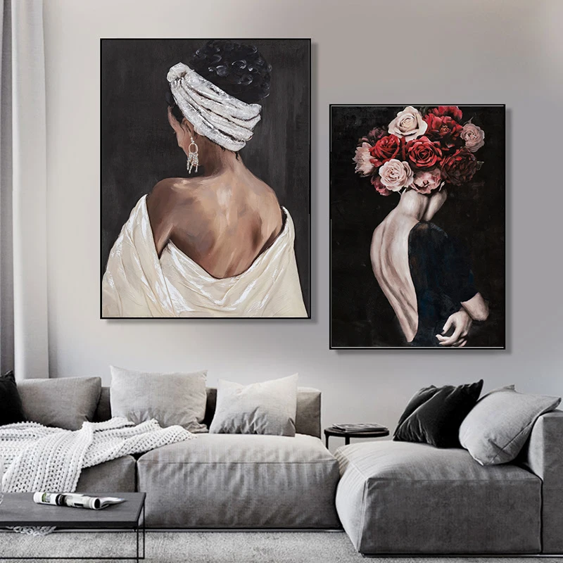 Black Woman Red Wigs Flowers Roses Canvas Painting Posters and Prints Wall Art Pictures for Living Room Wall Decoration Cuadros 
Black Woman Red Wigs Flowers Roses Canvas Painting Posters and Prints Wall Art Pictures for Living Room Wall Decoration Cuadros