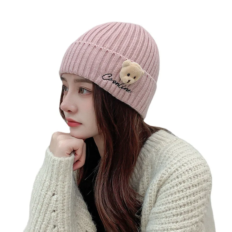 Winter Women's Beanie Hats Men's Warm Bear Knitted Thick Hats Casual Solid Color Women's Fashion Designer Bonnets bucket hat
Winter Women's Beanie Hats Men's Warm Bear Knitted Thick Hats Casual Solid Color Women's Fashion Designer Bonnets bucket hat