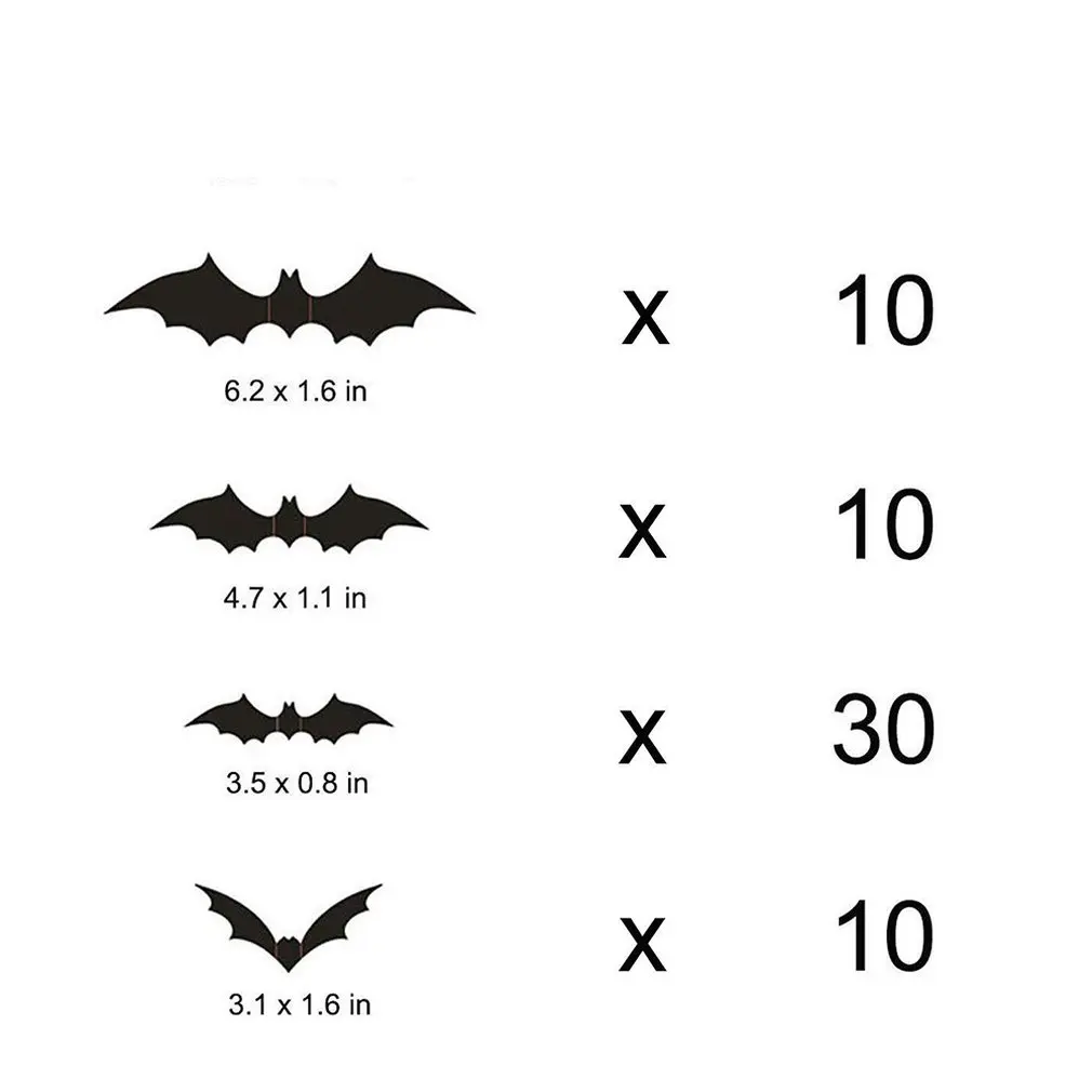 60pcs Halloween 3D Party Supplies Window Decor Scary Plastic Decoration Stickers Terror Bat Wall Decals
60pcs Halloween 3D Party Supplies Window Decor Scary Plastic Decoration Stickers Terror Bat Wall Decals