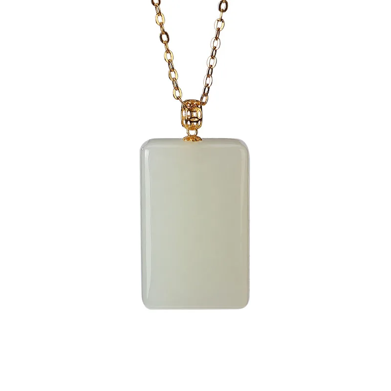 18K gold inlaid natural Hotian jade pendant ladies simple versatile personality lucky pendant jade pendant
18K gold inlaid natural Hotian jade pendant ladies simple versatile personality lucky pendant jade pendant