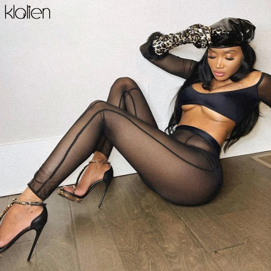 KLALIEN Sexy See Through Mesh Skinny High Waist Trousers Women Summer New Casual Streetwear Female Leggings Pant Hot Sale 
KLALIEN Sexy See Through Mesh Skinny High Waist Trousers Women Summer New Casual Streetwear Female Leggings Pant Hot Sale