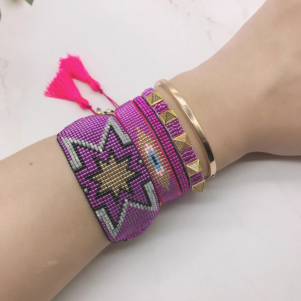 BLUESTAR Turkish Eye Bracelet For Jewelry Bracelet Star MIYUKI Pulseras Mujer Moda Chic Tassel Handmade Bead Armband
BLUESTAR Turkish Eye Bracelet For Jewelry Bracelet Star MIYUKI Pulseras Mujer Moda Chic Tassel Handmade Bead Armband
