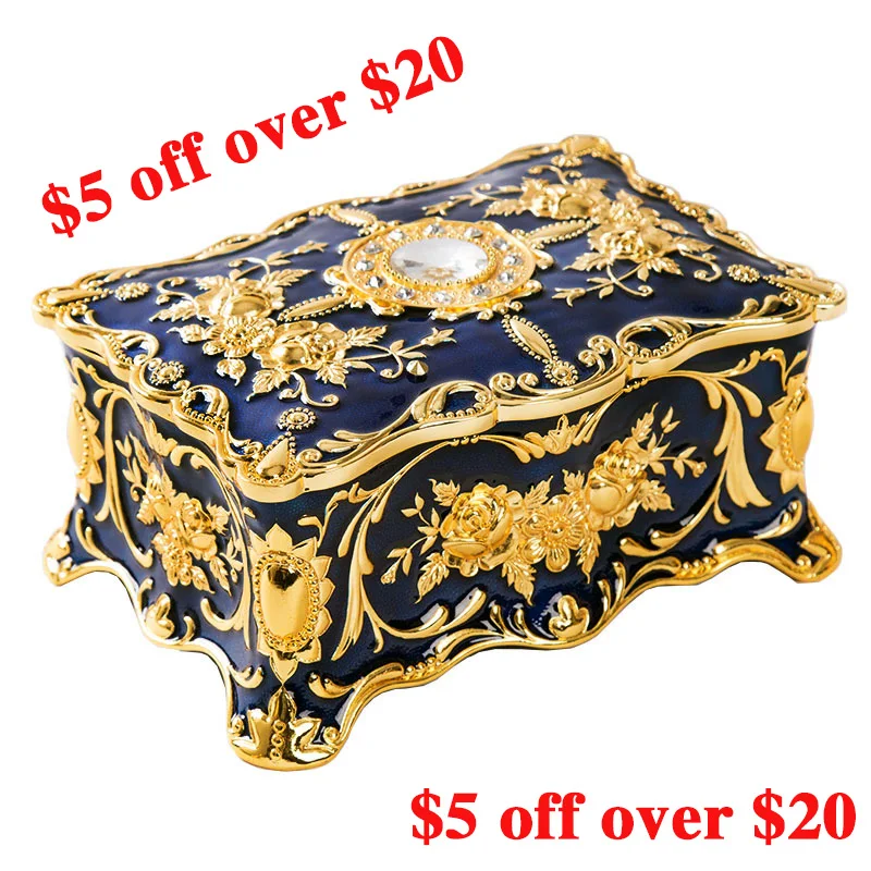 Organizer Jewelry Box Necklace Metal European Style Retro Jewelry Box Creative High-end Ring Necklace Storage Box
Organizer Jewelry Box Necklace Metal European Style Retro Jewelry Box Creative High-end Ring Necklace Storage Box