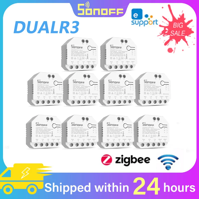 SONOFF DUALR3 двойной релейный модуль Wi-Fi DIY мини-переключатель двухстороннее Измерение мощности 2 группы/переключатель времени умный дом приложе...
SONOFF DUALR3 двойной релейный модуль Wi-Fi DIY мини-переключатель двухстороннее Измерение мощности 2 группы/переключатель времени умный дом приложе...