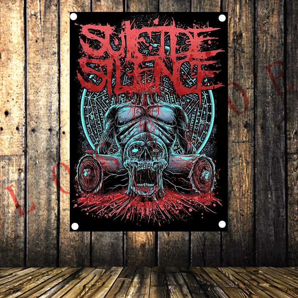 

В винтажном стиле с изображением рок-н-ролл постер музыкальной группы Популярные тяжелый металл Музыка Баннер, Флаг подвесная картина стик...