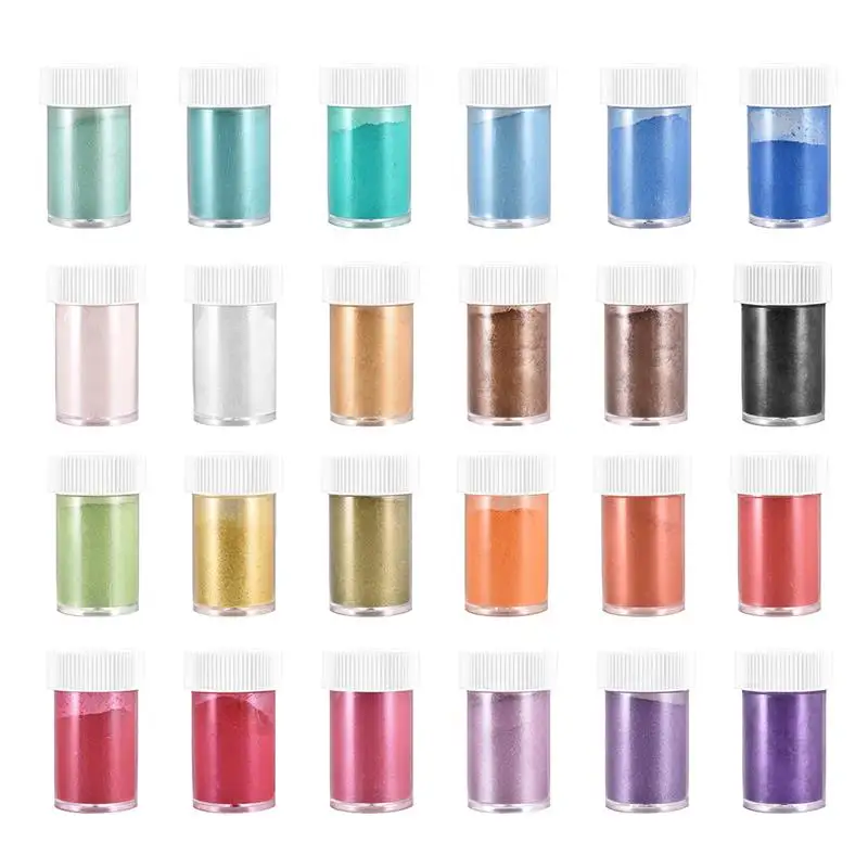 24 Color 10g Pigment Filler For Resin Jewelry Making Pearl Powder Dye Pearl Resin UV Epoxy Nail Paint Pigment 
24 Color 10g Pigment Filler For Resin Jewelry Making Pearl Powder Dye Pearl Resin UV Epoxy Nail Paint Pigment