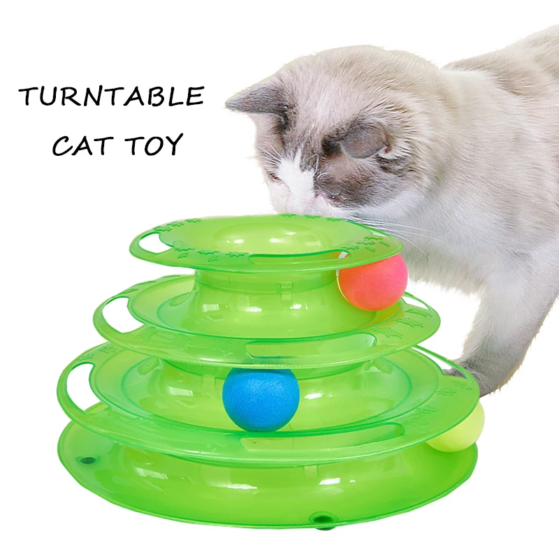 

Трехуровневая интеллектуальная игрушка для кошки, забавная башня-Кот, пазл, конфетные цвета, измельчение когтей, развлекательный шар, фотоп...