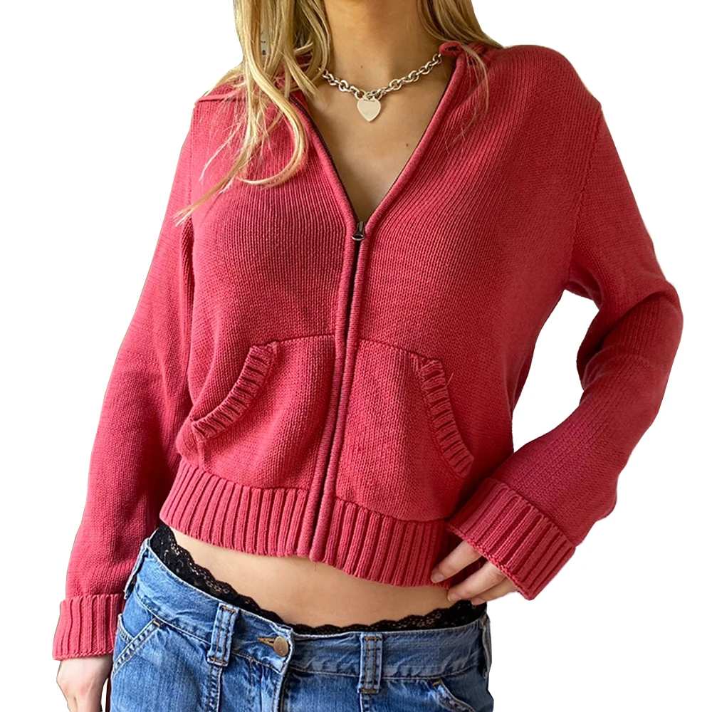 Women\u2019s Full Zip Knit Hoodies Casual Solid Color Long Sleeve Drawstring Sweatshirts
Women\u2019s Full Zip Knit Hoodies Casual Solid Color Long Sleeve Drawstring Sweatshirts