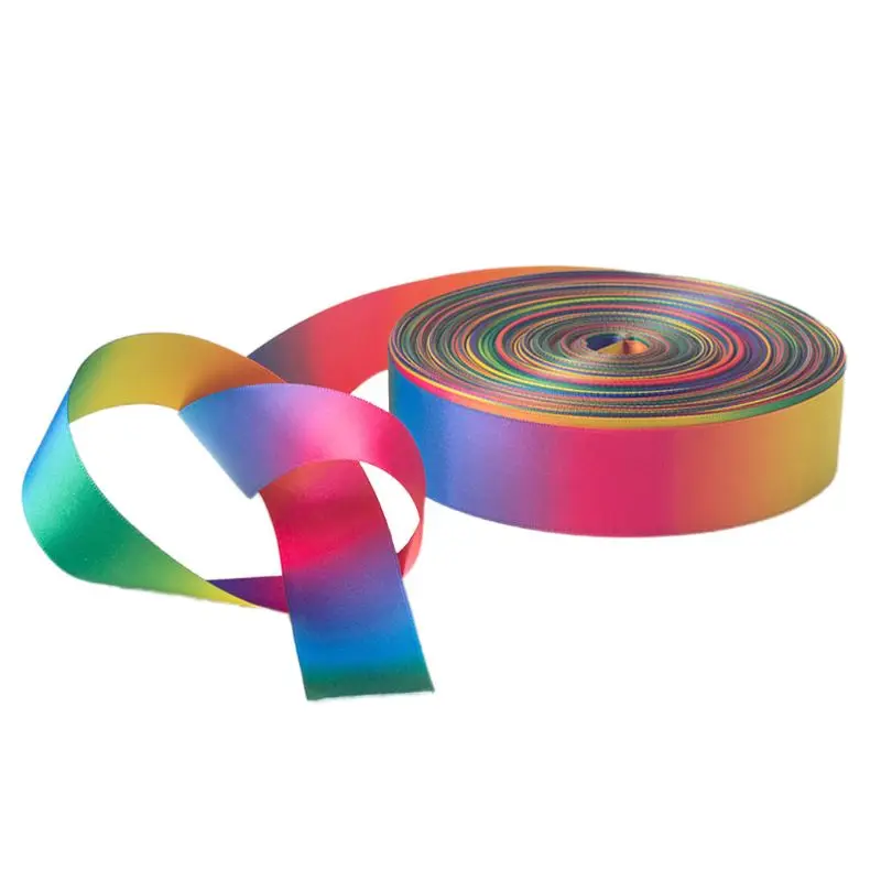 50 Yards Double Sided Satin Ribbon Roll Gradient Rainbow Colorful Printed for DIY Handmade Hair Bow Gift Wrapping Decor
50 Yards Double Sided Satin Ribbon Roll Gradient Rainbow Colorful Printed for DIY Handmade Hair Bow Gift Wrapping Decor