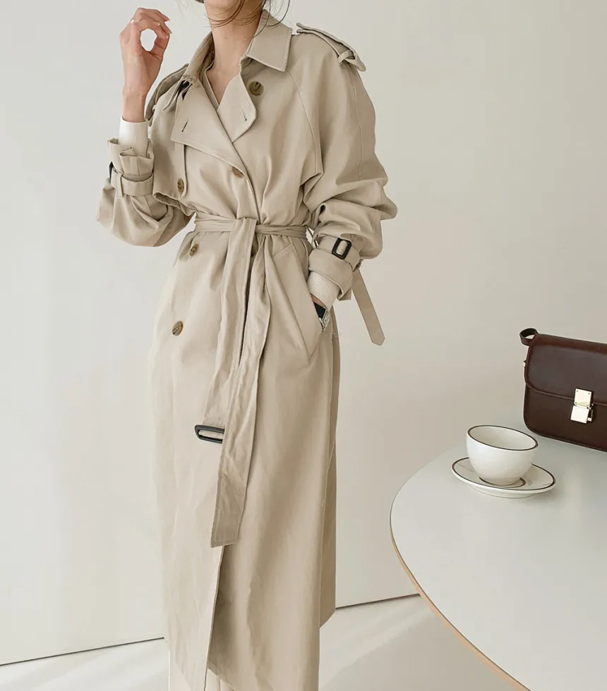 Women Double-breasted Long Trench Coat Autumn Winter Casual Sashes Elegant Loose Overcoat Fashion Long Sleeve Windbreaker Femme
Women Double-breasted Long Trench Coat Autumn Winter Casual Sashes Elegant Loose Overcoat Fashion Long Sleeve Windbreaker Femme