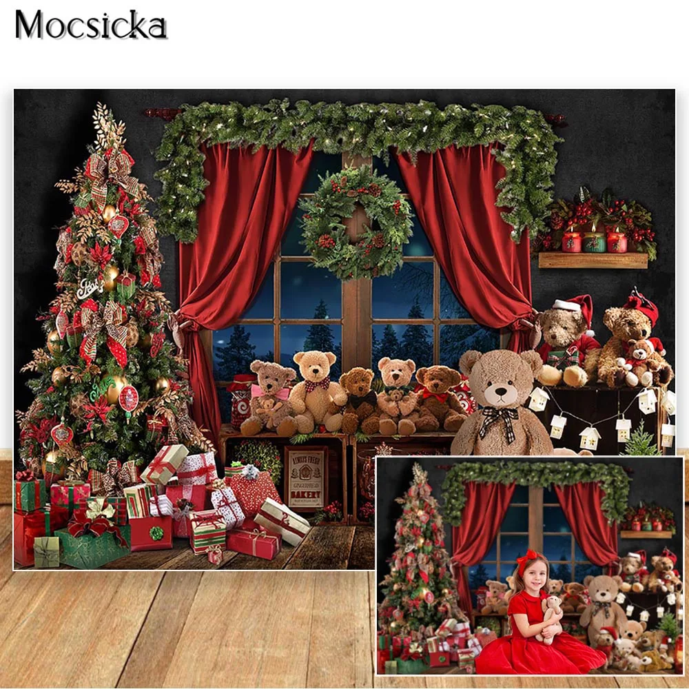 MOCSICKA Christmas Red Curtain Window Backdrops Photography Xmas Tree Gift Bear Decor Kids Photo Props Studio Booth Background
MOCSICKA Christmas Red Curtain Window Backdrops Photography Xmas Tree Gift Bear Decor Kids Photo Props Studio Booth Background