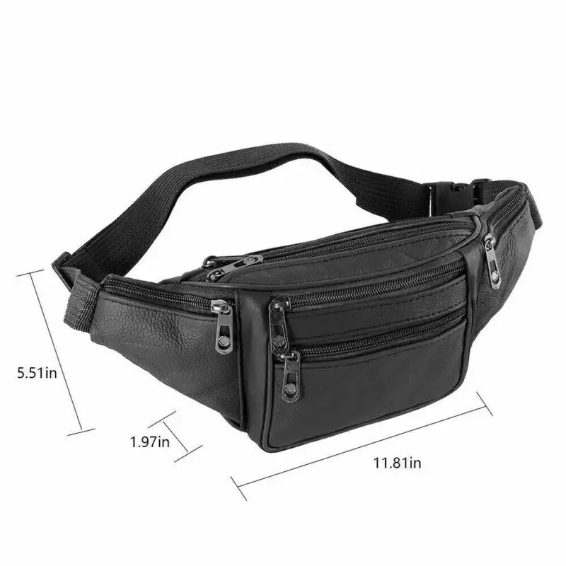 Male Brand Hot Leather Sports Runner Waist Bum Bag Men's Running Jogging Belt Pouch Zip Fanny Pack Travel Hip Purse Phone Pocket | Багаж и