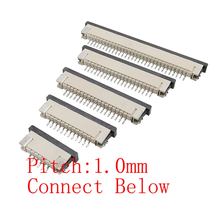 20Pcs 1.0 1mm Pitch 4P 6P 8P 10P 12P 16P 18P 20P 26P 30P 32Pin FPC FFC Connector Connect Below Flat Cable Socket
20Pcs 1.0 1mm Pitch 4P 6P 8P 10P 12P 16P 18P 20P 26P 30P 32Pin FPC FFC Connector Connect Below Flat Cable Socket