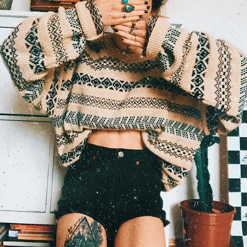 Pullover Women Retro Daily College Sweater Jacquard Weave Vintage Korean Style Thicker Ladies All-match Oversize Winter Knitting
Pullover Women Retro Daily College Sweater Jacquard Weave Vintage Korean Style Thicker Ladies All-match Oversize Winter Knitting