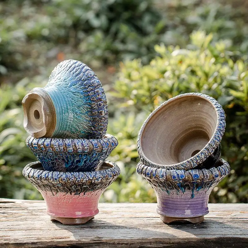 1 Pc Ceramics Flower Vase Ceramic Succulents Flower Pot Flow Glaze Large Burst Stoneware Breathable Group Green Plants Ornaments
1 Pc Ceramics Flower Vase Ceramic Succulents Flower Pot Flow Glaze Large Burst Stoneware Breathable Group Green Plants Ornaments