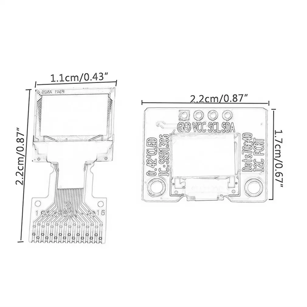 0.42 Inch OLED Display LCD Screen Interface Module White Display Low Noise Durable LCD Screen
0.42 Inch OLED Display LCD Screen Interface Module White Display Low Noise Durable LCD Screen