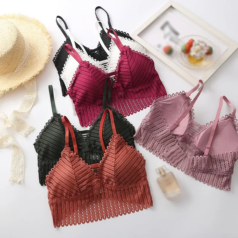 Summer Bras Comfortable Sexy Lace Girls Bra Wrapped Chest Underwear Women Lace Brattele
Summer Bras Comfortable Sexy Lace Girls Bra Wrapped Chest Underwear Women Lace Brattele